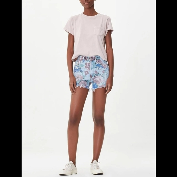 CITIZENS OF HUMANITY Kristen High Rise Shorts denim  FLORAL Sz 26 - Picture 1 of 12